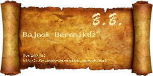 Bajnok Bereniké névjegykártya